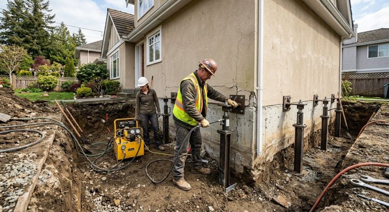 Sinking Foundation Repair in Middleboro, MA