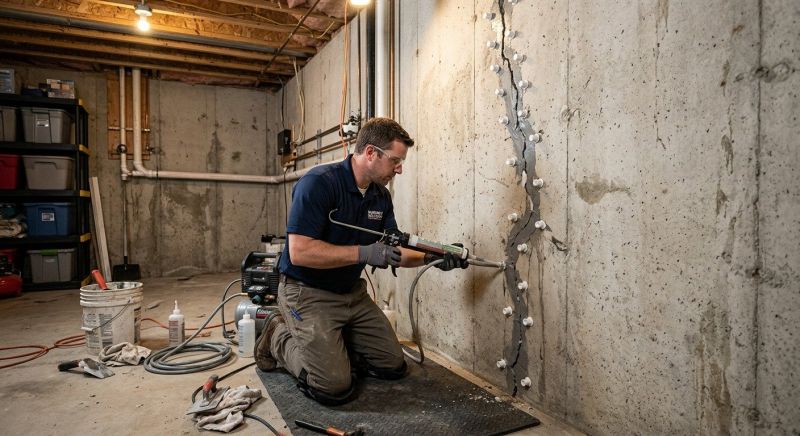 Basement Crack Repair in Scituate, MA