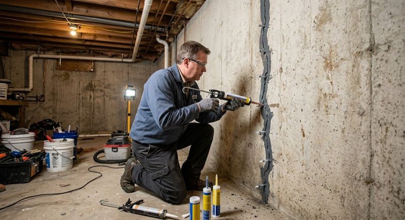 Basement Crack Repair in Scituate, MA