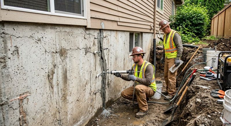 Cracked Foundation Repair in Hingham, MA