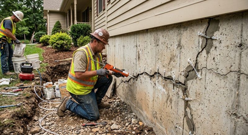 Cracked Foundation Repair in Melrose, MA