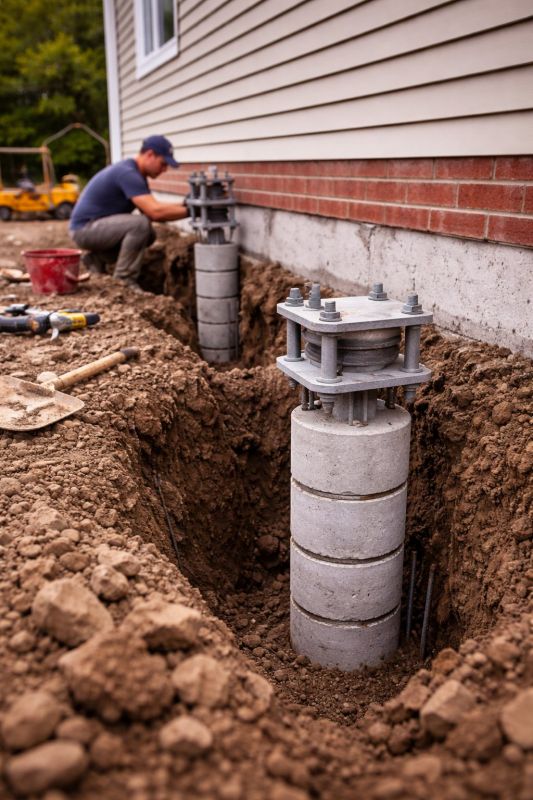 Helical Piers Installation in Scituate, MA