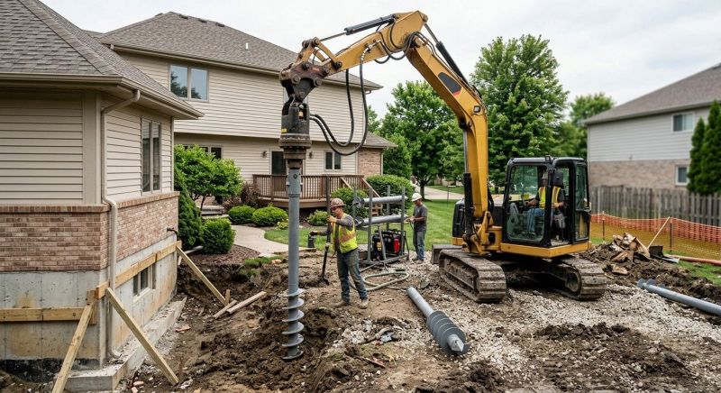 Helical Pile Installation in Scituate, MA