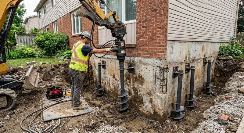 Helical Pile Installation in Scituate, MA