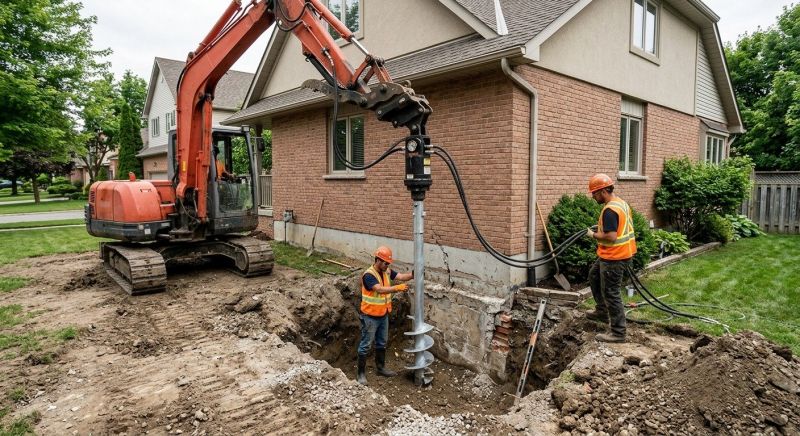 Helical Pile Installation in Scituate, MA
